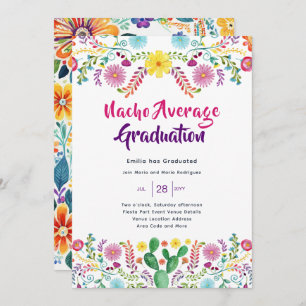 Mexicaanse FIESTA AFSTUDEREN Invitation Folk Art Kaart