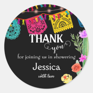 Mexicaanse Fiesta baby shower bedankrondje Sticker