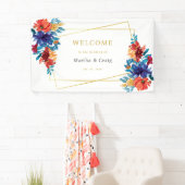 Mexicaanse Fiesta Bloem Bruiloft Verwelkoming Spandoek (Insitu)