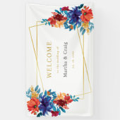 Mexicaanse Fiesta Bloem Bruiloft Verwelkoming Spandoek (Verticaal)