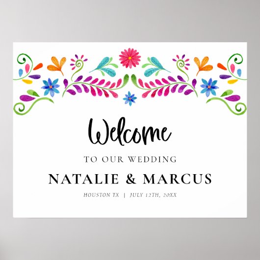 Mexicaanse Fiesta Bruiloft Welkomstposter Poster (Voorkant)