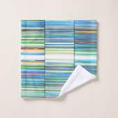 Mexicaanse Fiesta Cool Blue Stripes Bad Handdoek (Wasdoekje)