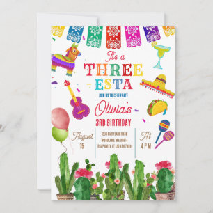 Mexicaanse Fiesta Drie-Esta 3e Meisje Verjaardagsf Kaart