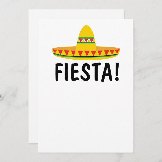 MEXICAANSE FIESTA FEEST UITNODIGINGEN PERSONALISER (Voorkant / Achterkant)