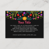 Mexicaanse Fiesta Floral Black aangepaste behuizin Informatiekaartje (Voorkant)