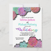 Mexicaanse Fiesta Floral Mandala Wedding Invitatio Kaart (Voorkant)