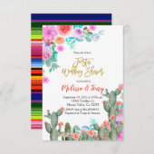 Mexicaanse Fiesta Floral Wedding douche Cactus Kaart (Voorkant / Achterkant)