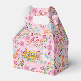 Mexicaanse Fiesta Folk Flower Llama Roze gepersona Bedankdoosjes