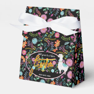 Mexicaanse Fiesta Folk Flowers Llama gepersonalise Bedankdoosjes
