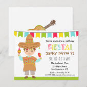 Mexicaanse Fiesta kinderen Birthday Party Kaart (Voorkant / Achterkant)