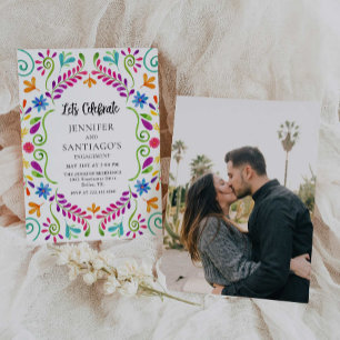 Mexicaanse Fiesta Let's Celebrate Engagement Party Kaart