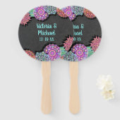 Mexicaanse Fiesta Mandala bloemen Hand Fans Handwaaier (Voorkant en achterkant)