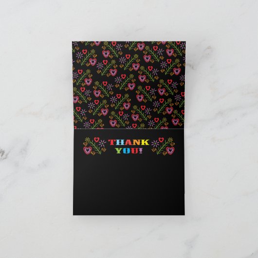 Mexicaanse Fiesta Papel Picado Bedankt briefkaarte (Binnen)