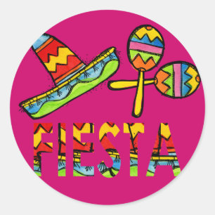 Mexicaanse Fiesta Party Sombrero Maraca Stickers