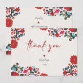 Mexicaanse Fiesta Red Bridal Dank u Notitiekaartje (Voorkant / Achterkant)