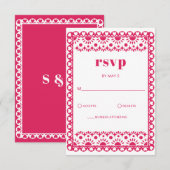 Mexicaanse Fiesta Roze Papel Picado Boho Huwelijk RSVP Kaartje (Voorkant / Achterkant)