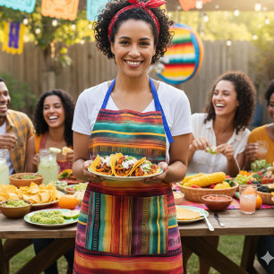 Mexicaanse Fiesta Serape Dekbed Waterverf  Schort