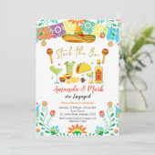 Mexicaanse Fiesta Stock De Bar Engagement Party Kaart (Staand voorkant)