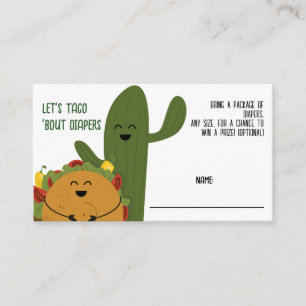 Mexicaanse fiesta taco koppels Luier Raffle Informatiekaartje