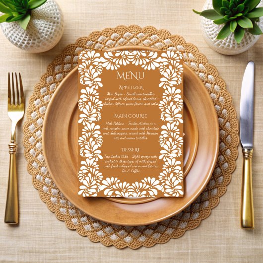 Mexicaanse fiesta talavera terracotta menu