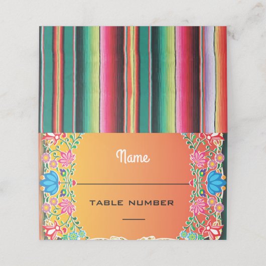 Mexicaanse Fiesta Trouwtafel kaarten (Buitenkant ongevouwen)