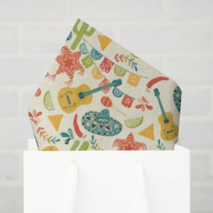 Mexicaanse Fiesta Verjaardag Patroon Tissuepapier