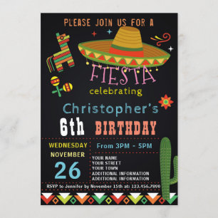 MEXICAANSE FIESTA VERJAARDAG UITNODIGING FEESTJE
