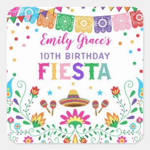 Mexicaanse Fiesta Verjaardagsfeestjes Baby Shower  Vierkante Sticker