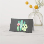 Mexicaanse Fiesta waterverf cactus tafelkaarten (Achterkant)