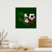 Mexicaanse Flag Map Voetbalcadeautjes Futbol Poster (Keuken)