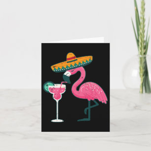 Mexicaanse Flamingo Sombrero Cinco de Mayo Fiesta Kaart