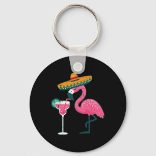 Mexicaanse Flamingo Sombrero Cinco de Mayo Fiesta Sleutelhanger