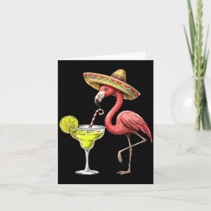Mexicaanse flamingo sombrero margarita cinco de ma kaart