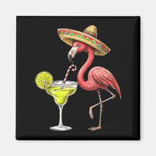 Mexicaanse flamingo sombrero margarita cinco de ma magneet
