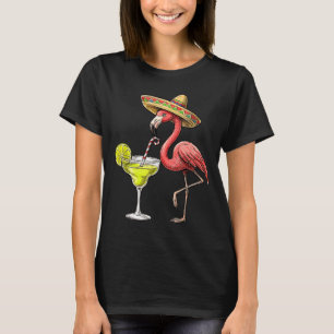 Mexicaanse flamingo's sombrero margarita cinco de t-shirt