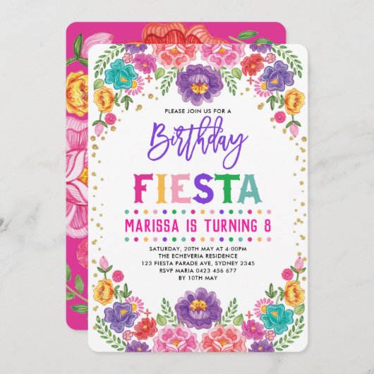 Mexicaanse Floral Fiesta Nacho Gemiddeld Verjaarda Kaart (Voorkant / Achterkant)