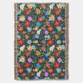 Mexicaanse Floral Folk Art Deken (Voorkant Verticaal)