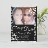 Mexicaanse Florals Papel Picado sparen de Datum Kaart (Staand voorkant)