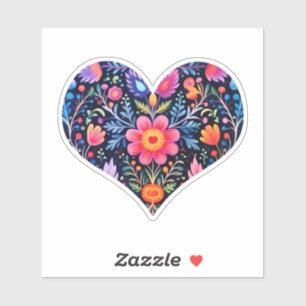 Mexicaanse Folk Art Floral Sticker