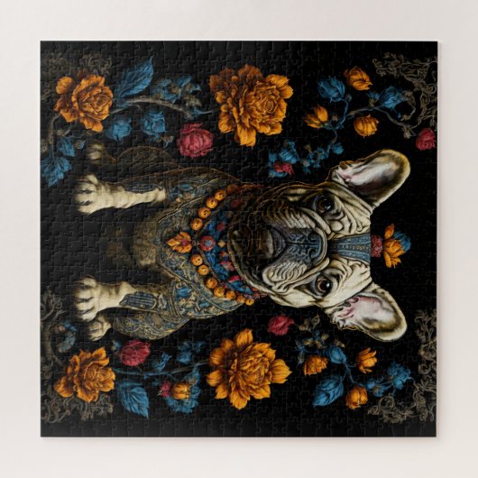 Mexicaanse Folk Art Franse Bulldog Legpuzzel (Horizontaal)