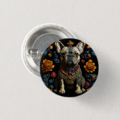 Mexicaanse Folk Art Franse Bulldog Ronde Button 3,2 Cm (Voorkant /achterkant)
