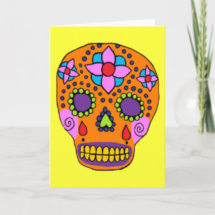 Mexicaanse Folk Art Sugar Skull Kaart