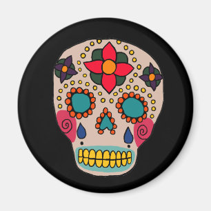 Mexicaanse Folk Art Sugar Skull Magneet