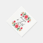 Mexicaanse Folk Flowers bruiloft Servet (Hoek)