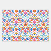Mexicaanse folk patroon vogel bloemenverpakking inpakpapier vel (Voorkant)