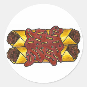 Mexicaanse Food Enchiladas Black Bean Enchilada Ronde Sticker