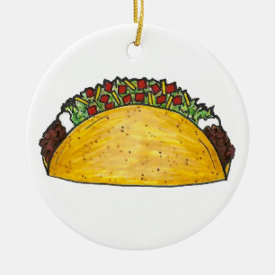 Mexicaanse Food Hard Shell Taco Dinsdag TexMex Keramisch Ornament