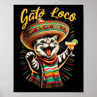 Mexicaanse Gato Loco Sombrero Kat Cinco De Mayo Gr
