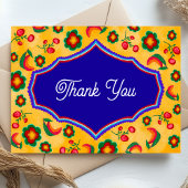 Mexicaanse gele bruiloft bedankkaart