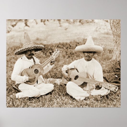 Mexicaanse gitaar Duet 1911 Poster (Voorkant)